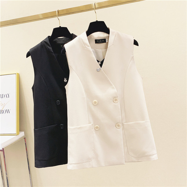 Moteriška moderni liemenė su sagomis ir kišenėmis