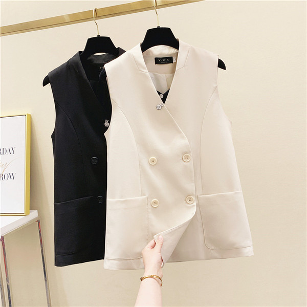 Moteriška moderni liemenė su sagomis ir kišenėmis