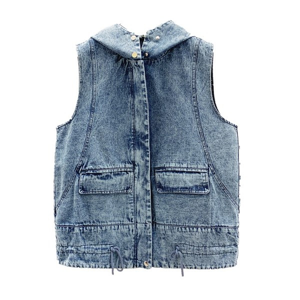 Naiste teksavest taskute ja kapuutsiga