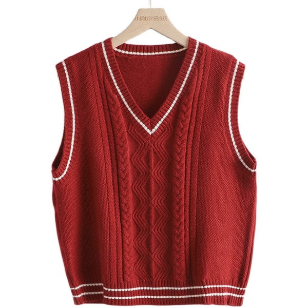 Naiste vabaaja kootud vest spitsikaelusega