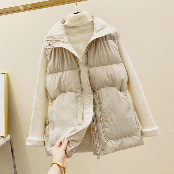 Moteriška laisvalaikio liemenė – su kišenėmis ir aukšta apykakle