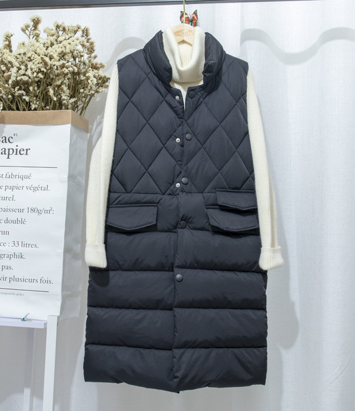 Uue mudeli kõrge kraega naiste pikk vest