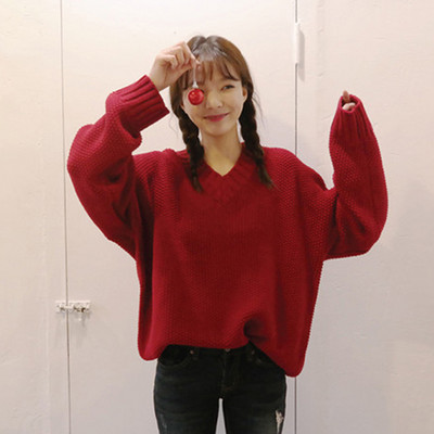 Moodne ovaalse kaelusega naiste kampsun tavaline mudel