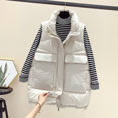 Sportlik vabaaja naiste vest kõrge krae ja taskutega