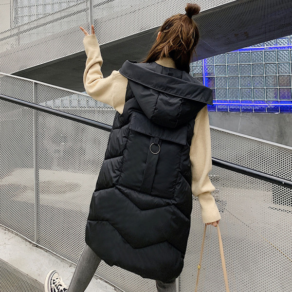 Pikk naiste vest kapuutsiga ja suurustega kuni 3XL