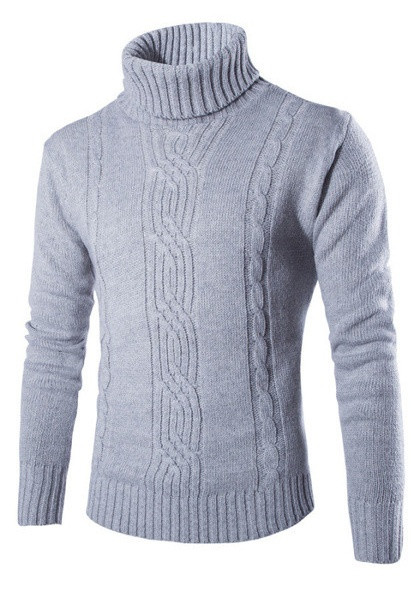 Vyriškas laisvalaikio megztinis paprastas modelis su aukšta apykakle