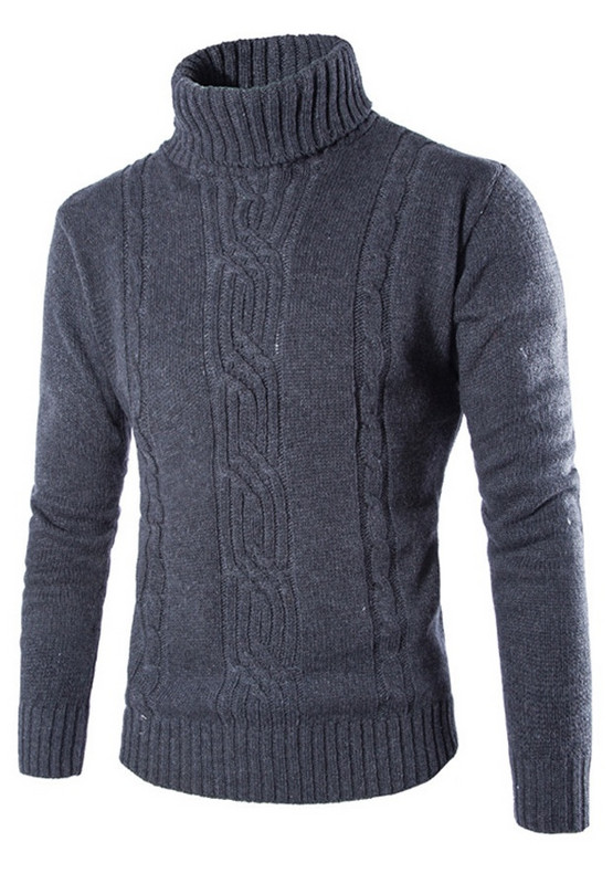 Vyriškas laisvalaikio megztinis paprastas modelis su aukšta apykakle