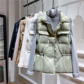 Moteriška žieminė liemenė su kaklaraiščiais ir kišenėmis