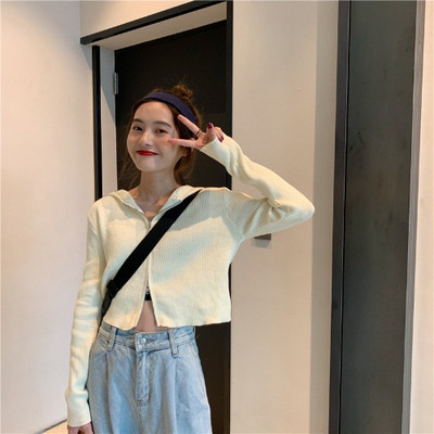 Lihtne lukuga naiste kardiganist vabaaja mudel