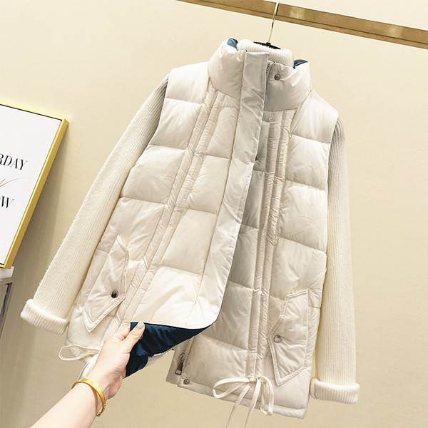 Ženski prsluk od flisa s visokim ovratnikom - široki model