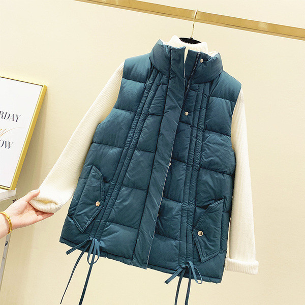 Ženski prsluk od flisa s visokim ovratnikom - široki model