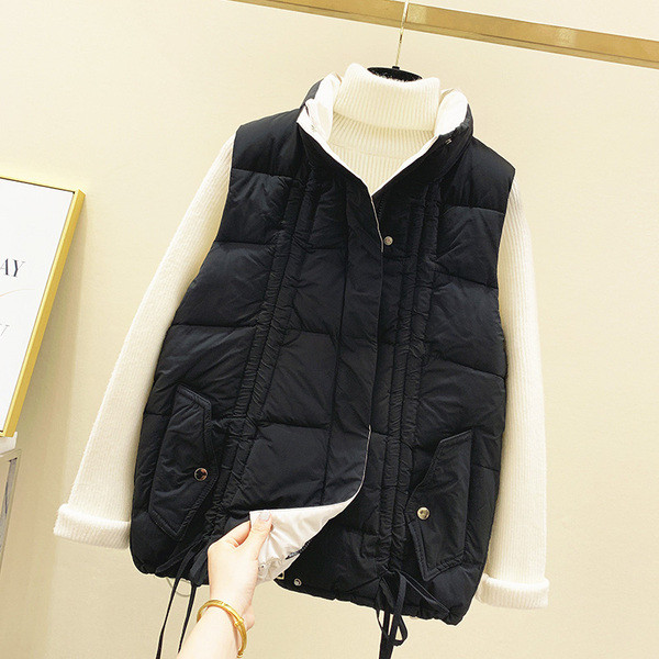 Ženski prsluk od flisa s visokim ovratnikom - široki model