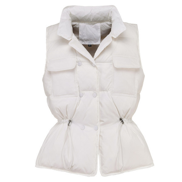 Moteriška žieminė liemenė su kaklaraiščiais ir kišenėmis