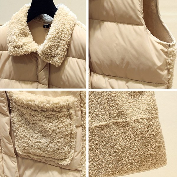 Uut mudelit pehme krae ja taskutega naistevest