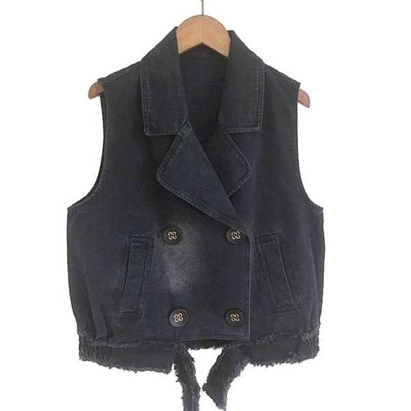 Naiste teksavest nööpide ja taskutega