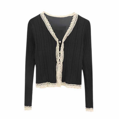 Praegune naiste lühike tikandiga kardigan