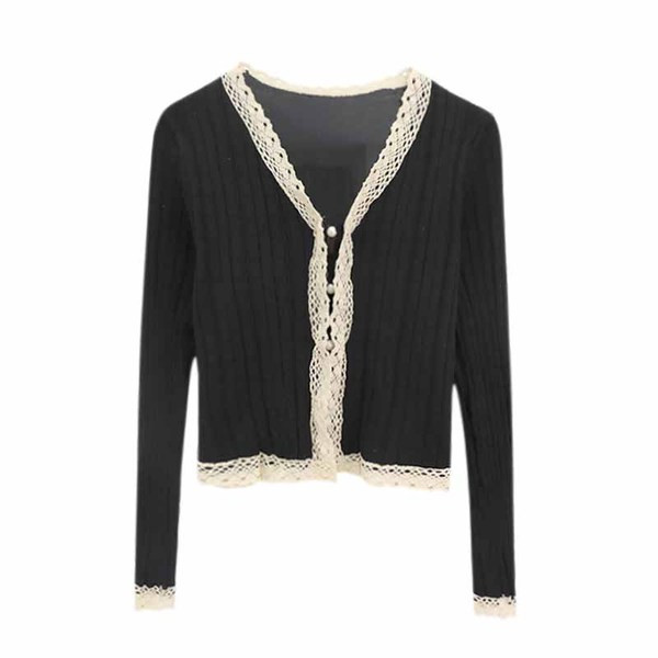 Praegune naiste lühike tikandiga kardigan