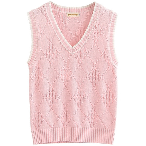 Roosa värvi naiste vest spits-kaelusega