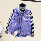 Moteriška blizganti liemenė aukšta apykakle