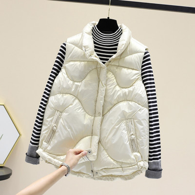 Moteriška blizganti liemenė aukšta apykakle