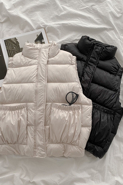 Naiste sport - vabaaja vest kõrge krae ja taskutega