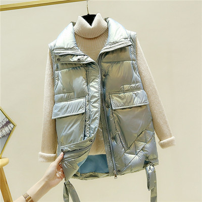 Model nou de vestă de damă fleece cu buzunare și guler