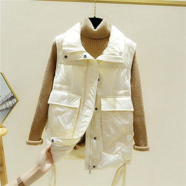 Model nou de vestă de damă fleece cu buzunare și guler