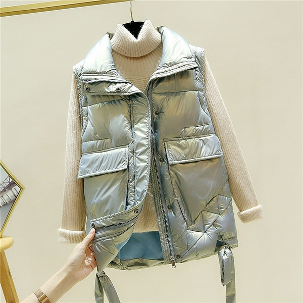 Model nou de vestă de damă fleece cu buzunare și guler