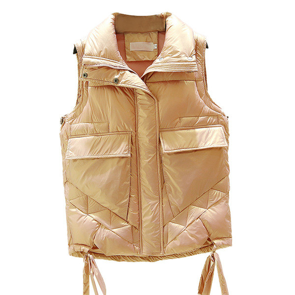 Model nou de vestă de damă fleece cu buzunare și guler