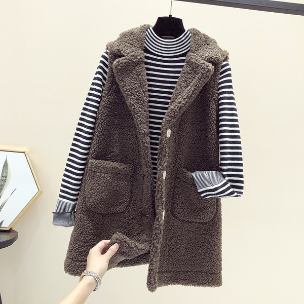 Γυναικείο μακρύ γιλέκο με τσέπες