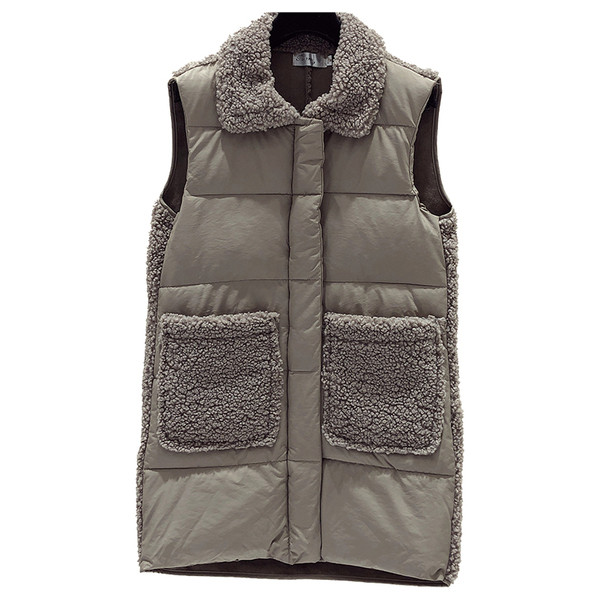 Naiste pikk taskute ja ududega vest