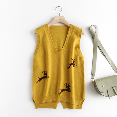 Naiste vest spits-kaelusega aplikatsioonidega