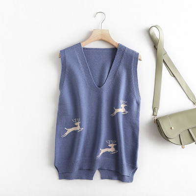 Naiste vest spits-kaelusega aplikatsioonidega