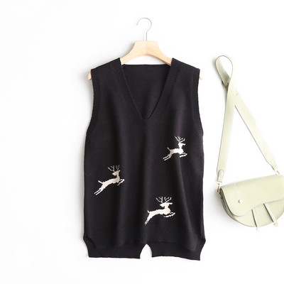 Naiste vest spits-kaelusega aplikatsioonidega