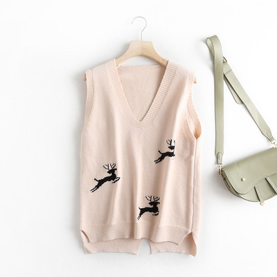 Naiste vest spits-kaelusega aplikatsioonidega