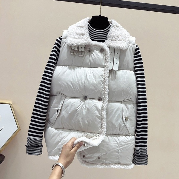 Γυναικείο γιλέκο καθημερινό με γούνα και τσέπες