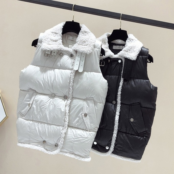Γυναικείο γιλέκο καθημερινό με γούνα και τσέπες
