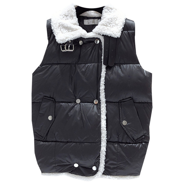 Γυναικείο γιλέκο καθημερινό με γούνα και τσέπες
