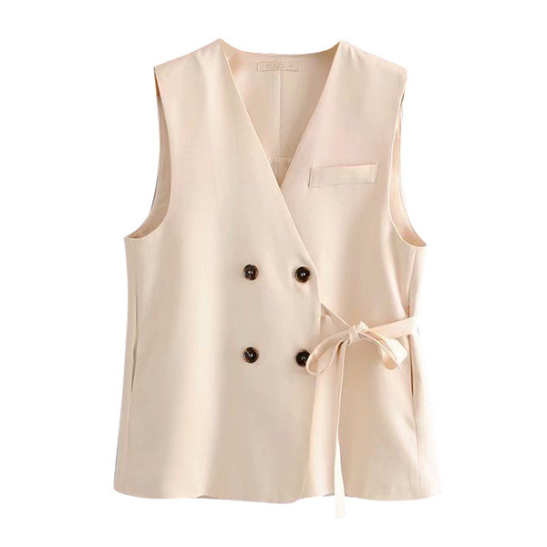 Naiste vesti sirge kaherealise kinnitusega mudel