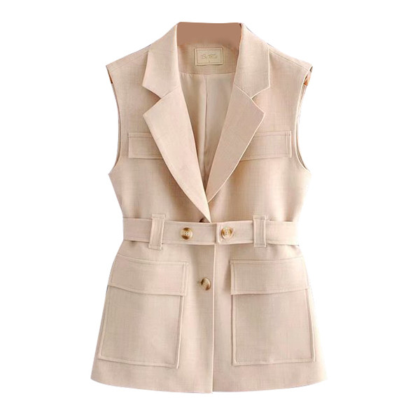 Moodne liibuv vest taskute ja vööga