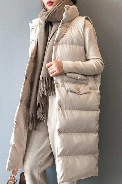 Moderni moteriška ilga liemenė su kišenėmis