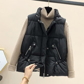 Γυναικείο γιλέκο casual με φερμουάρ και ψηλό γιακά