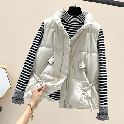 Γυναικείο γιλέκο casual με φερμουάρ και ψηλό γιακά