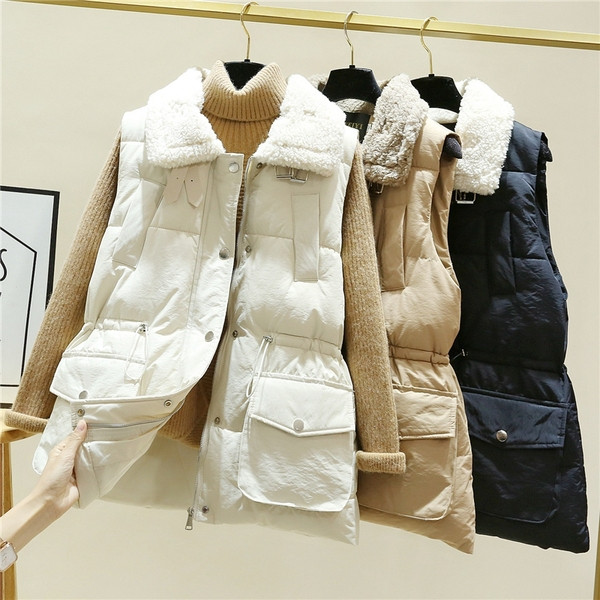 Pehme krae ja elastse vöökohaga uus mudel naiste vest