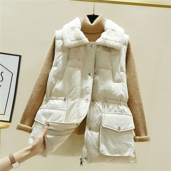 Pehme krae ja elastse vöökohaga uus mudel naiste vest