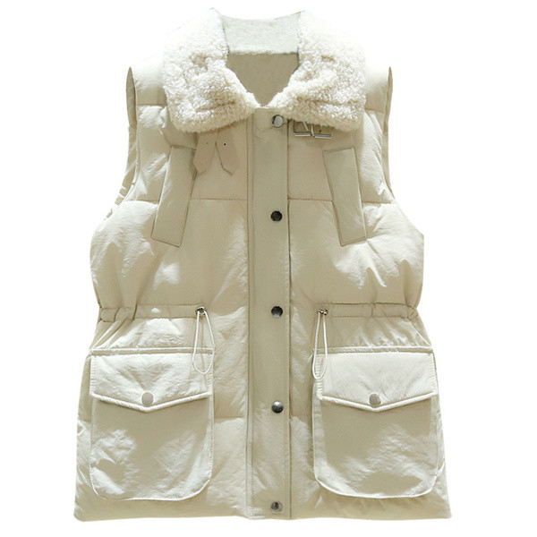 Pehme krae ja elastse vöökohaga uus mudel naiste vest