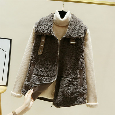 Uus mudel naiste kohev krae ja taskutega vest