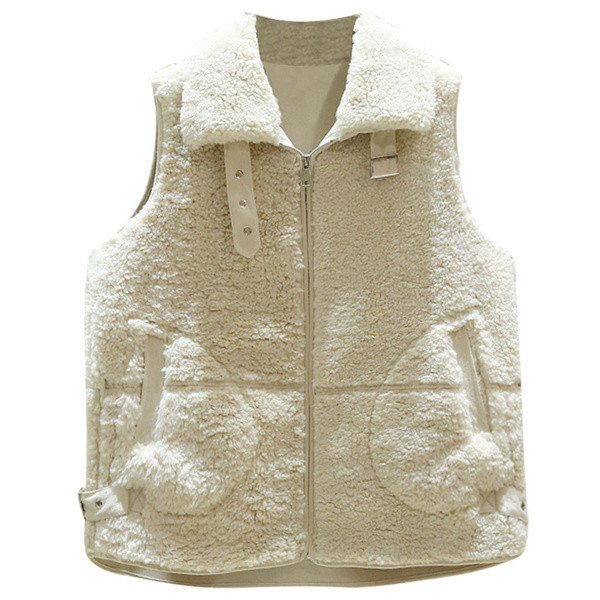 Uus mudel naiste kohev krae ja taskutega vest