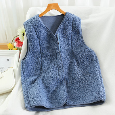 Paprastas moteriškos liemenės modelis su užtrauktuku ir kišenėmis