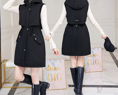 Novi model ženske vestice s vezicama u struku i kapuljačom